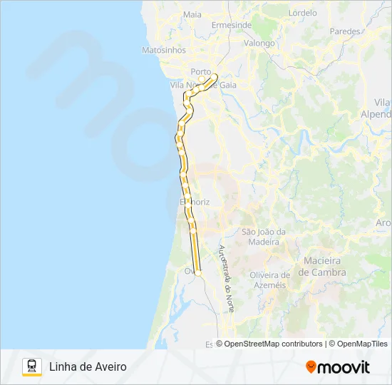 LINHA DE AVEIRO Train Line Map