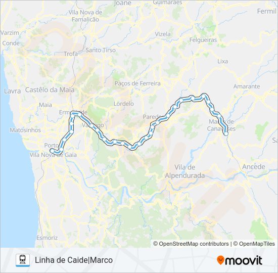 LINHA DE CAIDE|MARCO Train Line Map