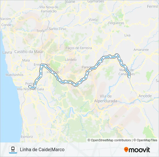 LINHA DE CAIDE|MARCO Train Line Map