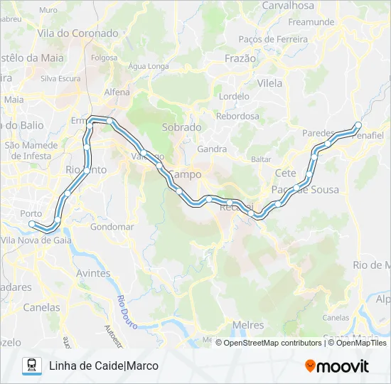 LINHA DE CAIDE|MARCO Train Line Map