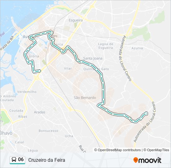 Mapa da linha do autocarro 06.