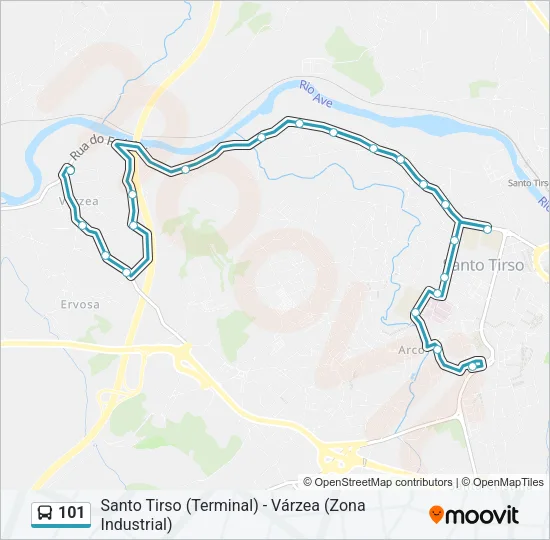101 Bus Line Map