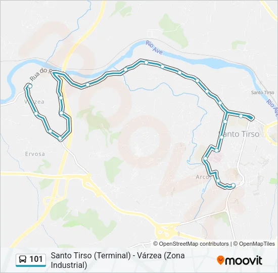101 Bus Line Map