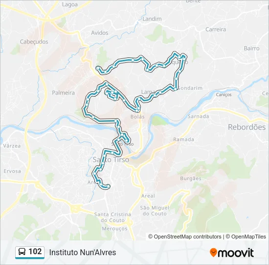 102 Bus Line Map