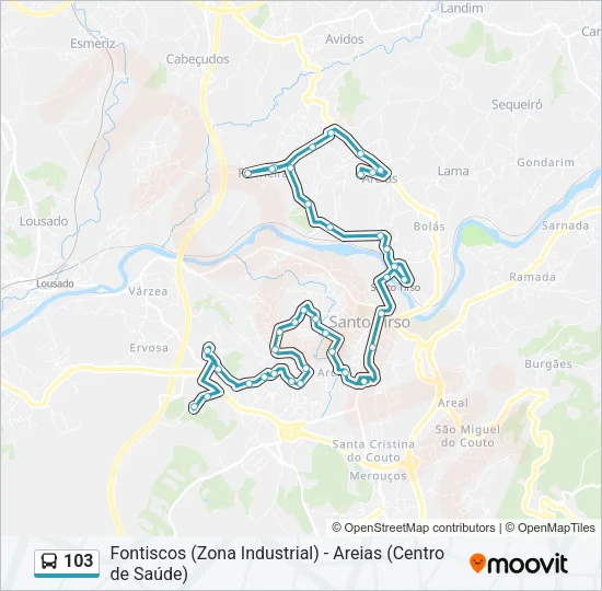 103 Bus Line Map