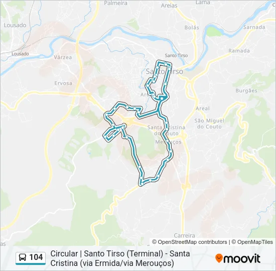 104 Bus Line Map