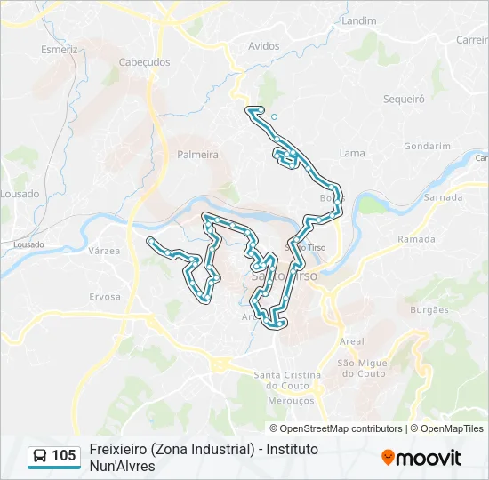 105 Bus Line Map
