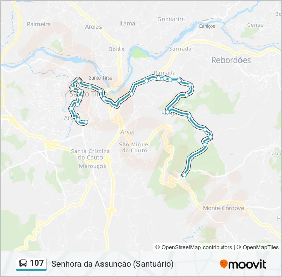 107 Bus Line Map