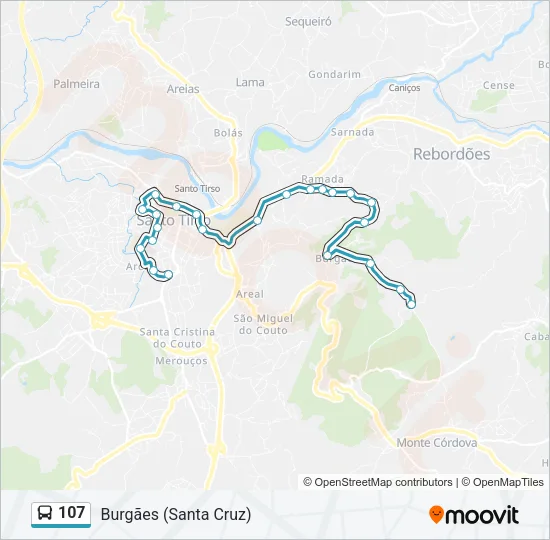 107 Bus Line Map