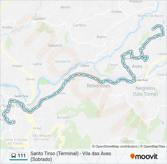 111 Bus Line Map