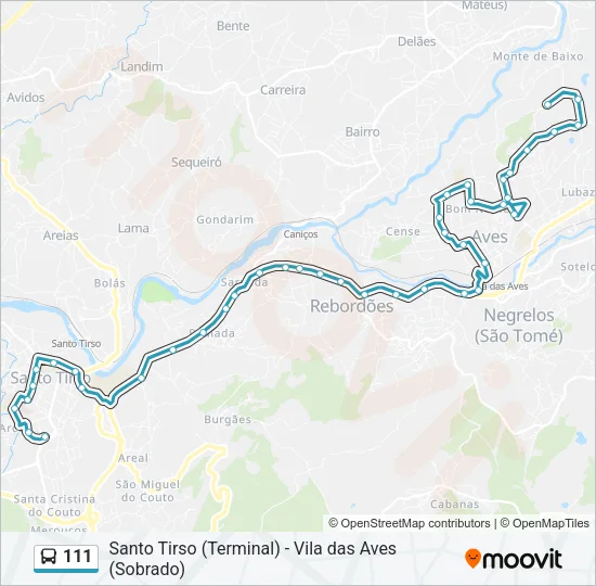 111 Bus Line Map