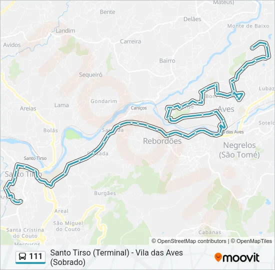 111 Bus Line Map