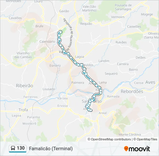 130 Bus Line Map
