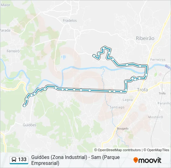 133 Bus Line Map