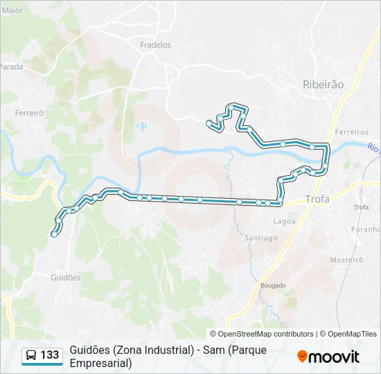 133 Bus Line Map
