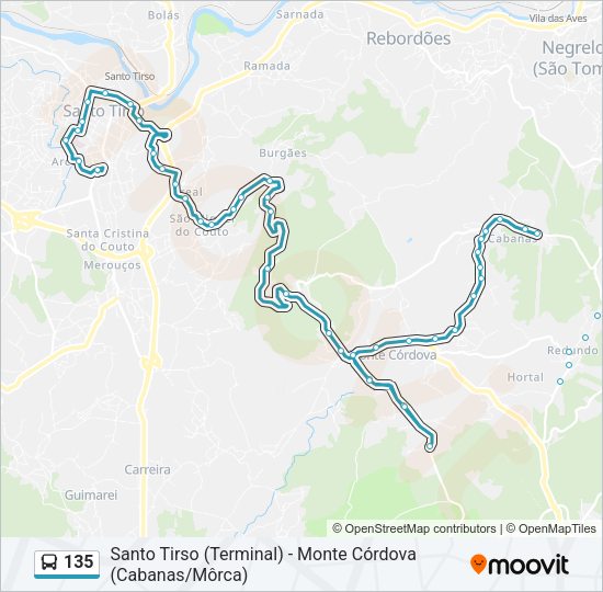 135 Bus Line Map