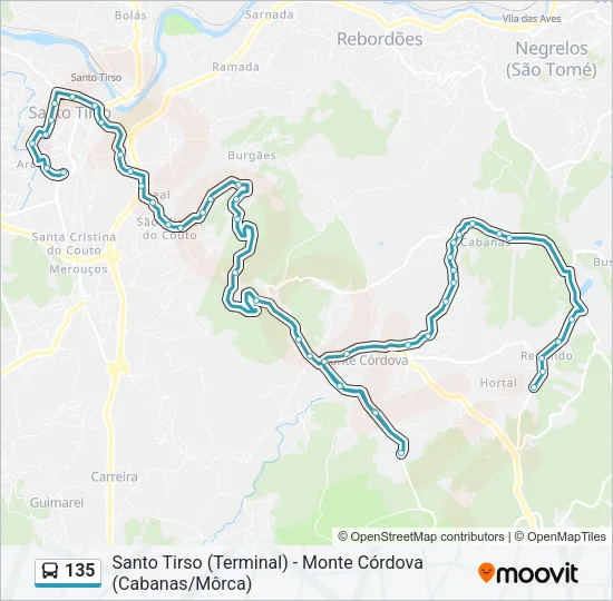 135 Bus Line Map