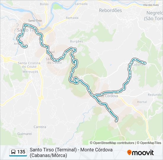 135 Bus Line Map