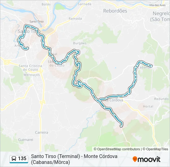 135 Bus Line Map