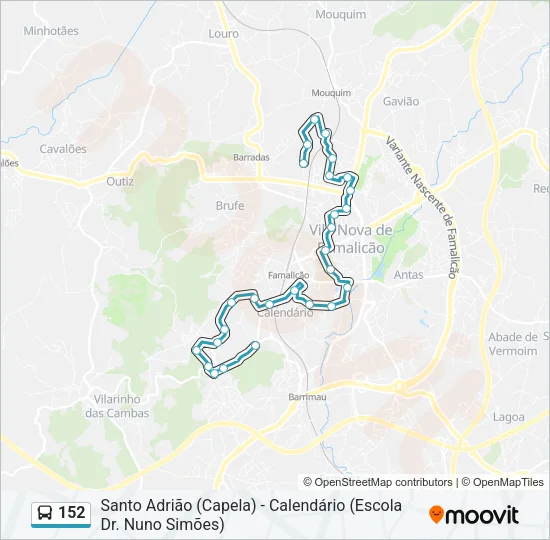 152 Bus Line Map