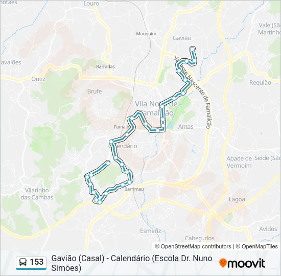 153 Bus Line Map