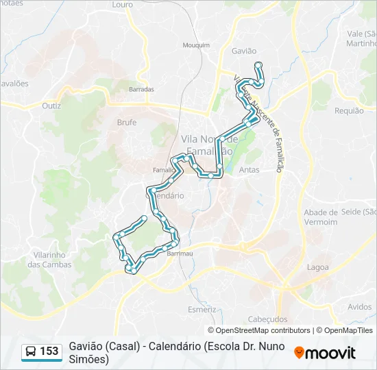 153 Bus Line Map