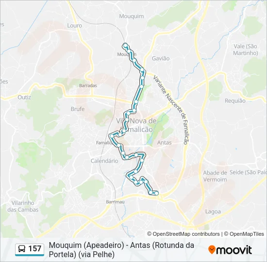 157 Bus Line Map