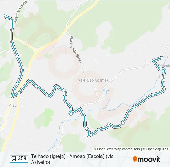 359 Bus Line Map