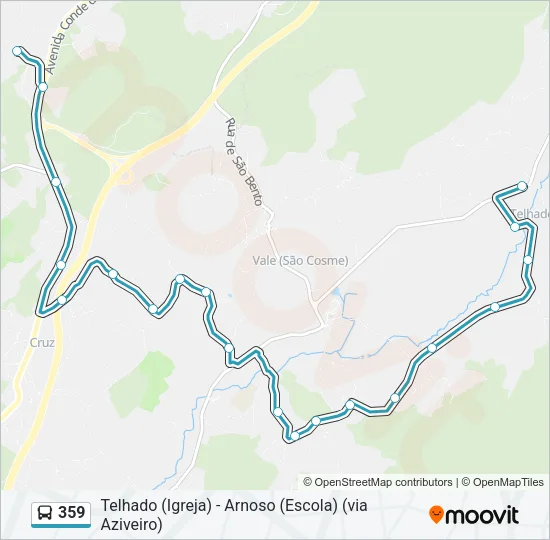 359 Bus Line Map
