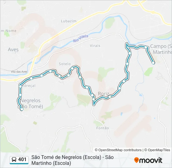 401 Bus Line Map