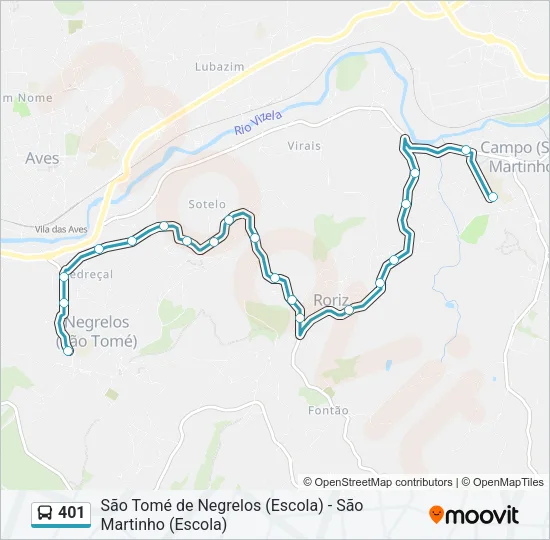 401 Bus Line Map