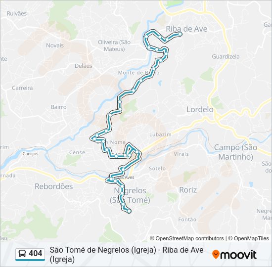 404 Bus Line Map