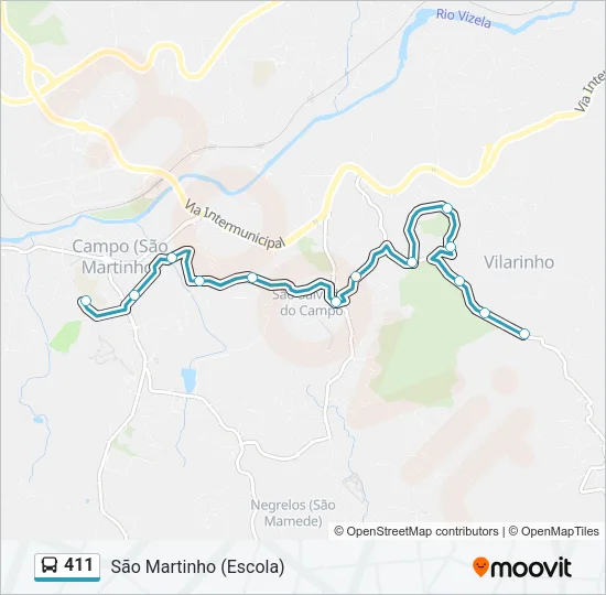 411 Bus Line Map