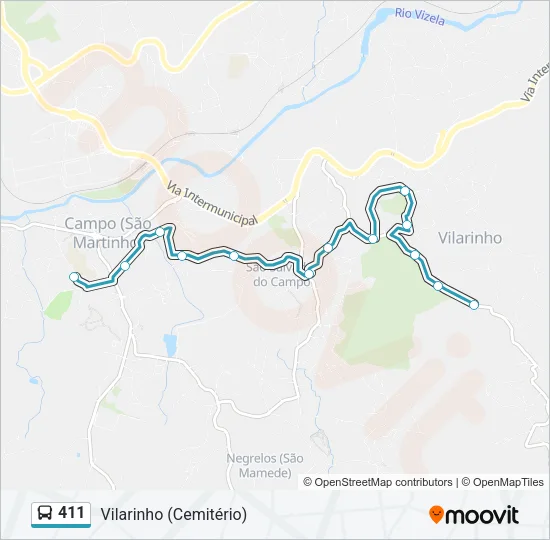 411 Bus Line Map