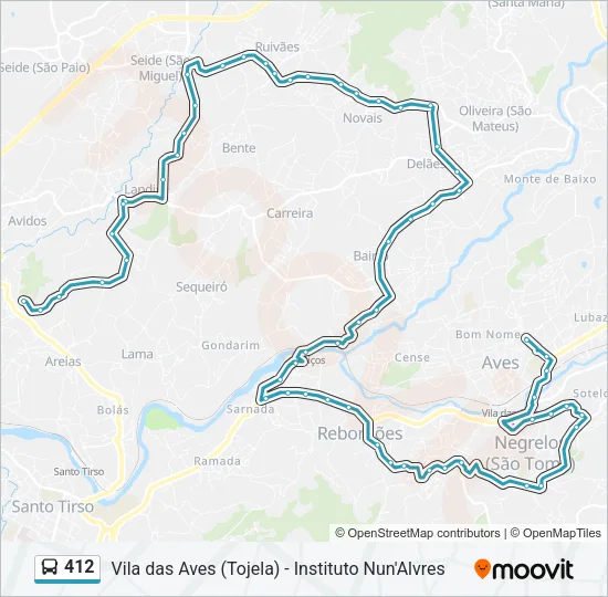412 Bus Line Map