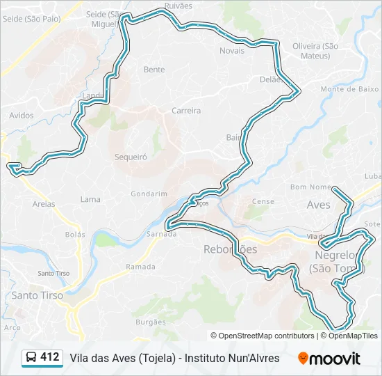412 Bus Line Map