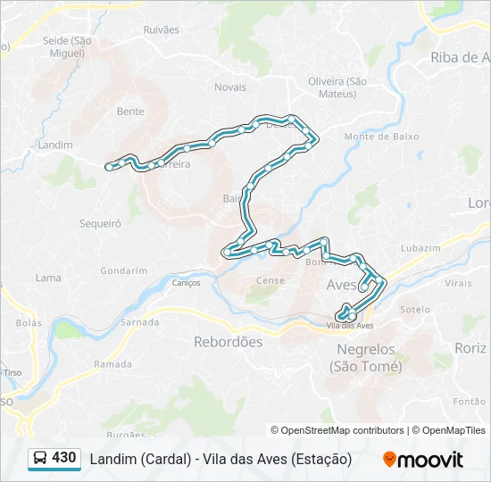 430 Bus Line Map