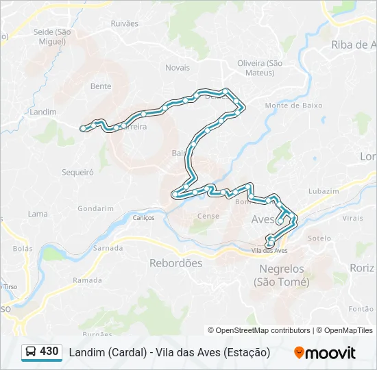 430 Bus Line Map