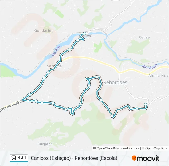 431 Bus Line Map