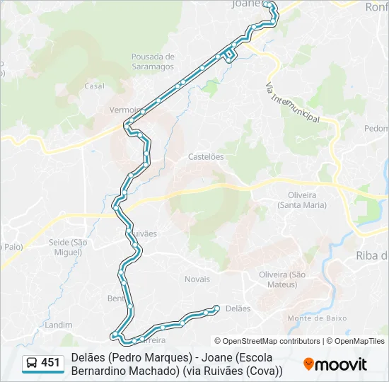 451 Bus Line Map