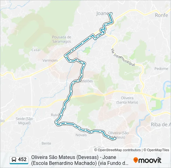 452 Bus Line Map