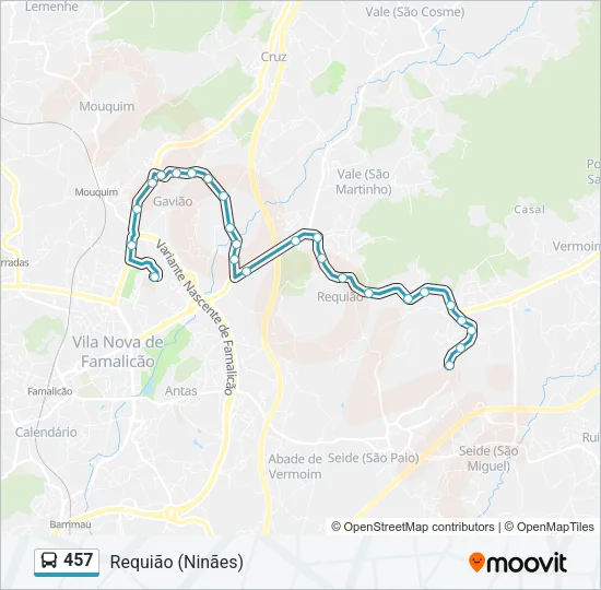 457 Bus Line Map