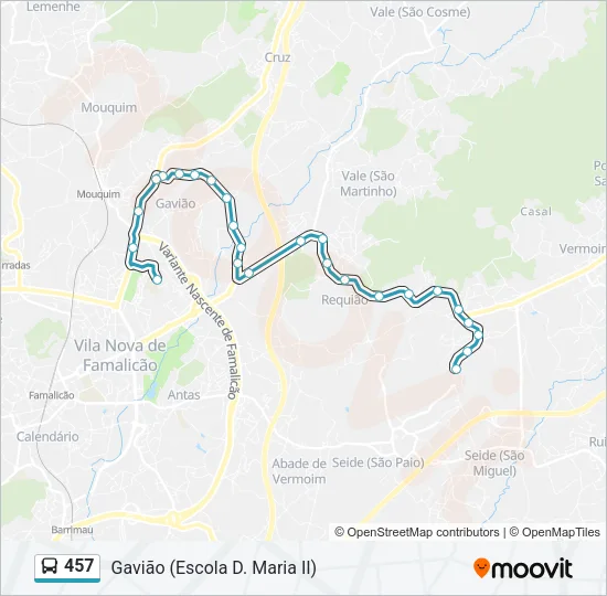457 Bus Line Map