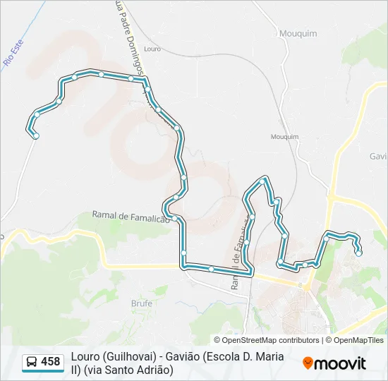 458 Bus Line Map