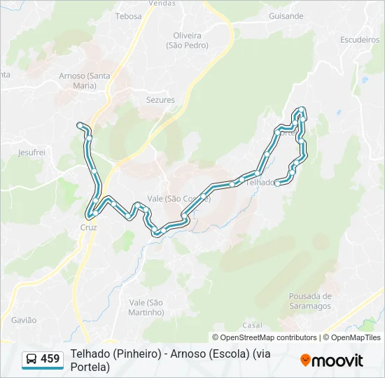 459 Bus Line Map