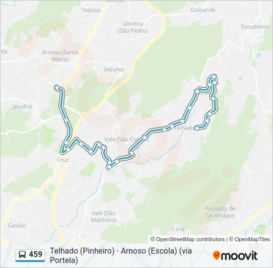 459 Bus Line Map