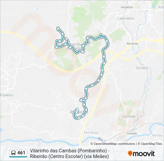 461 Bus Line Map