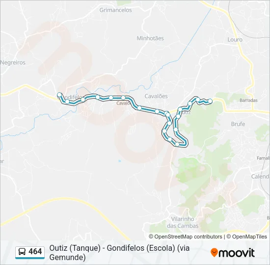 464 Bus Line Map