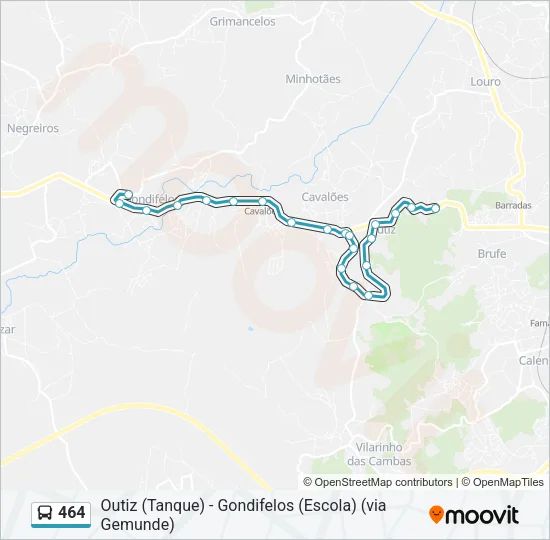 464 Bus Line Map