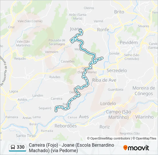 330 Bus Line Map
